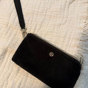 lululemon athletica Black velvet wristlet Bag